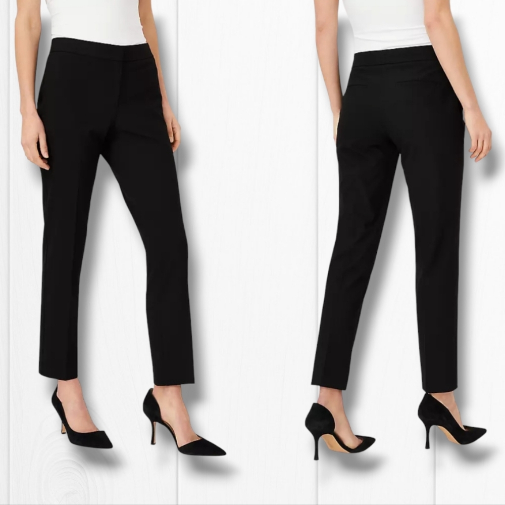 CYNTHIA ROWLEY Women's Black Curvy Skinny Ankle Dressing Trousers